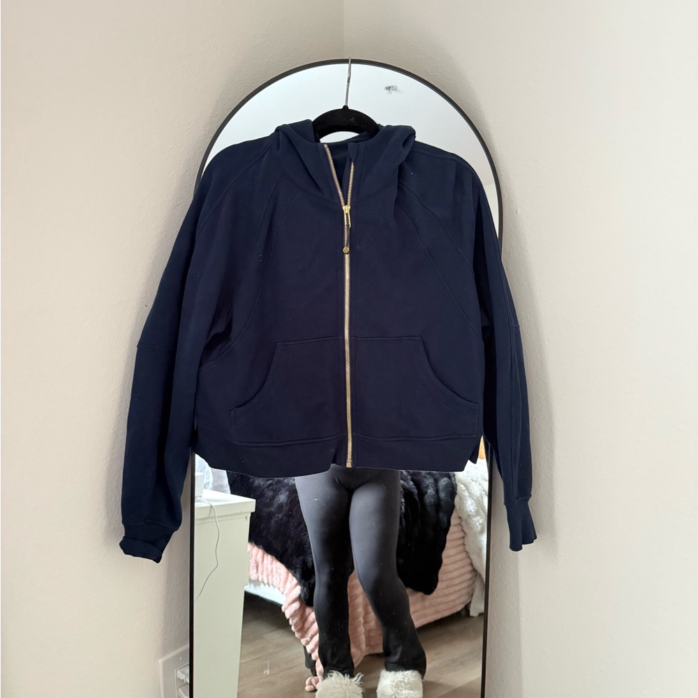 Lululemon navy Blue full zip scuba Hoodie